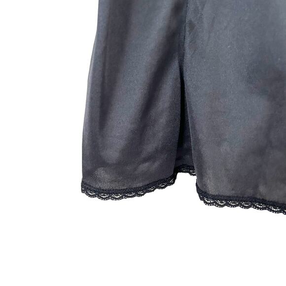 Vintage Vassarette Black Slip Tank Top Sz M - Picture 3 of 7